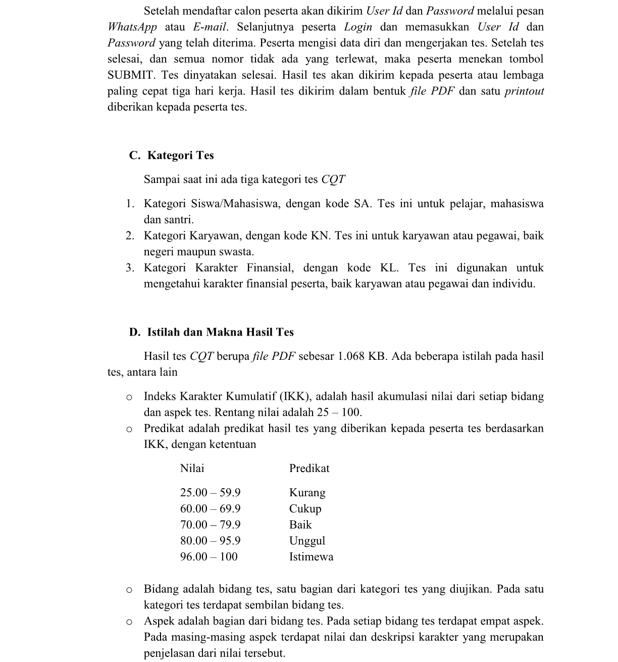 Mengenal Character Quotient Test